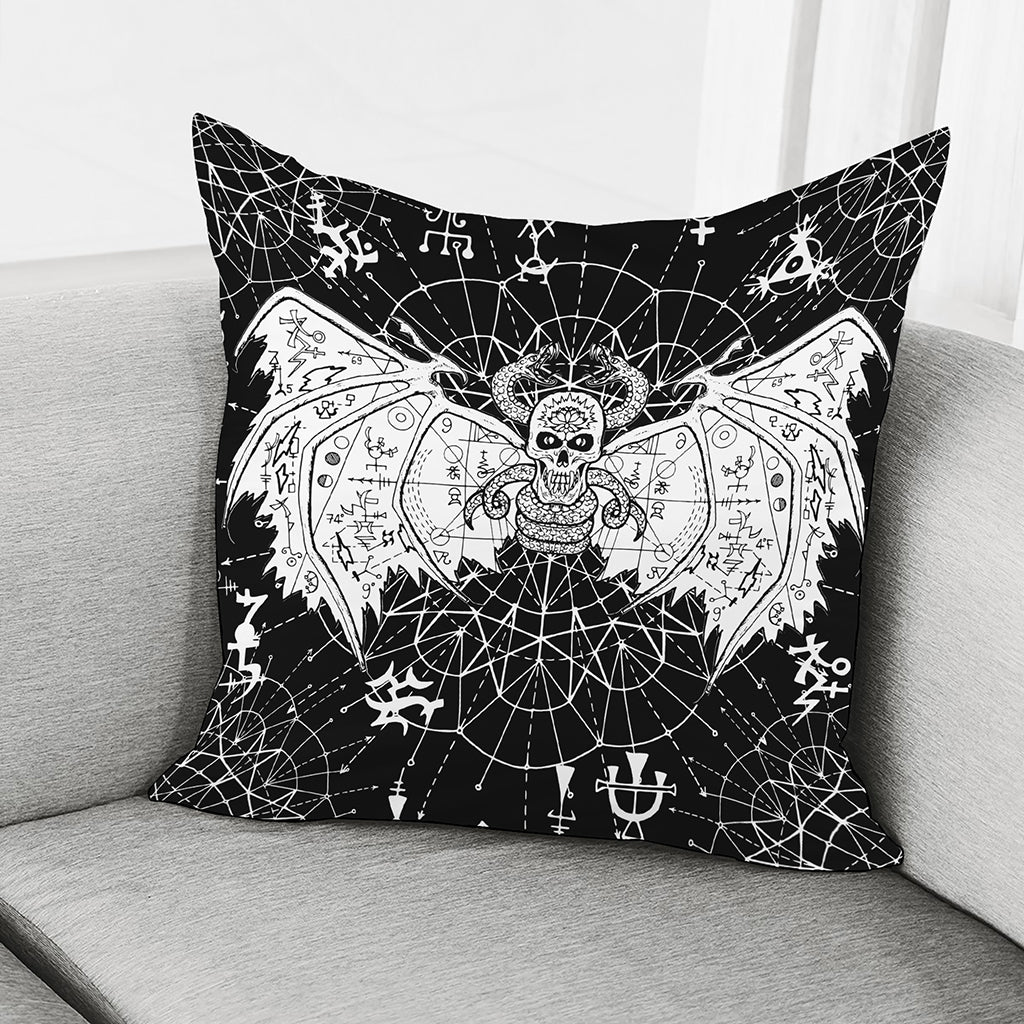 Black And White Demon Wicca Print Pillow Cover
