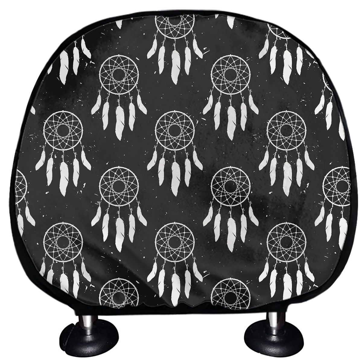 Black And White Dream Catcher Print Car Headrest Covers