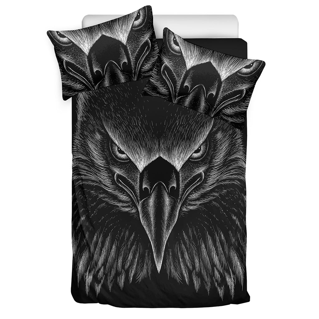 Black And White Eagle Print Duvet Cover Bedding Set