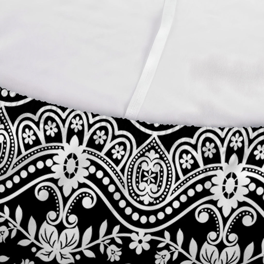 Black And White Ethnic Boho Print Sofa Cover