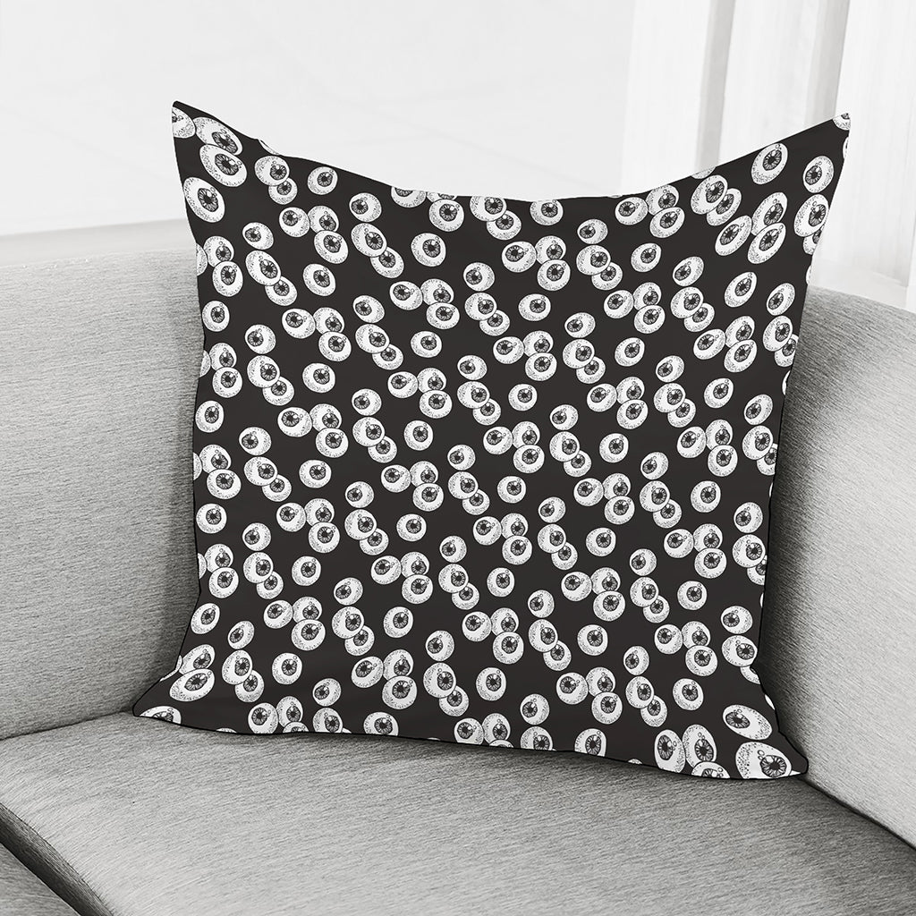Black And White Eyeball Pattern Print Pillow Cover