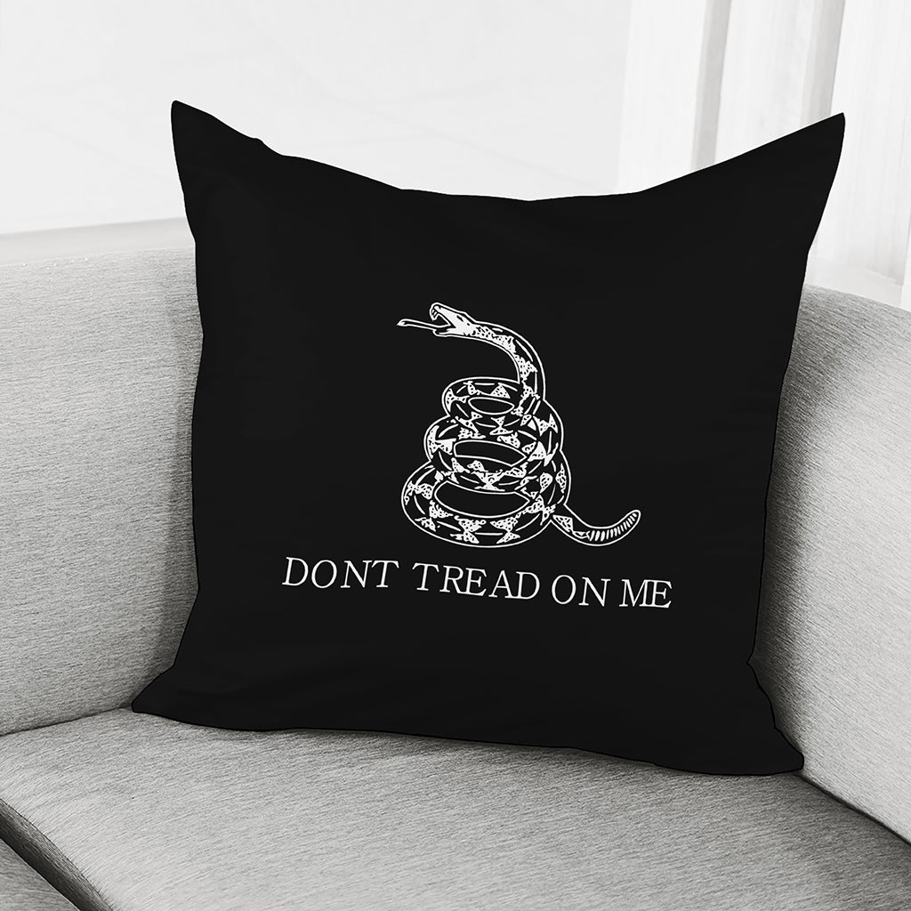 Black And White Gadsden Flag Print Pillow Cover