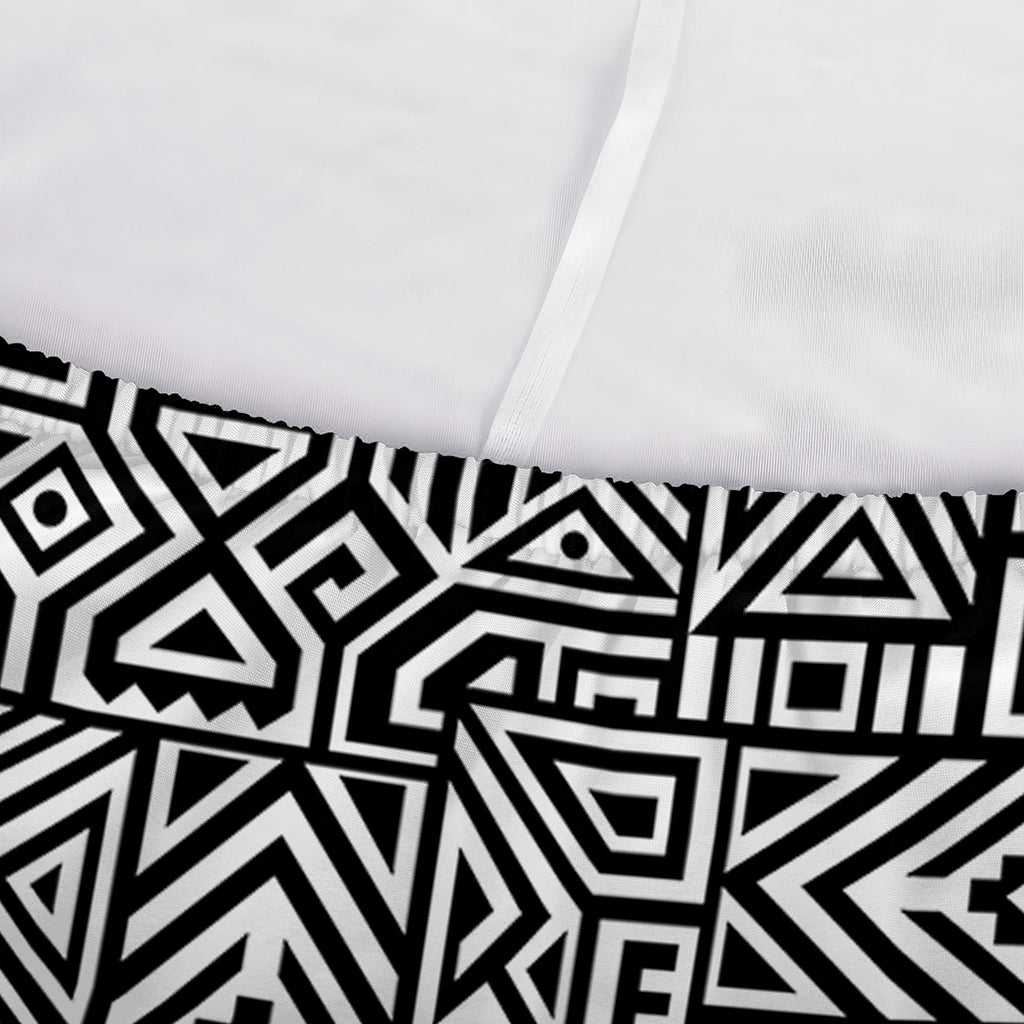 Black And White Geometric African Print Sofa Cover