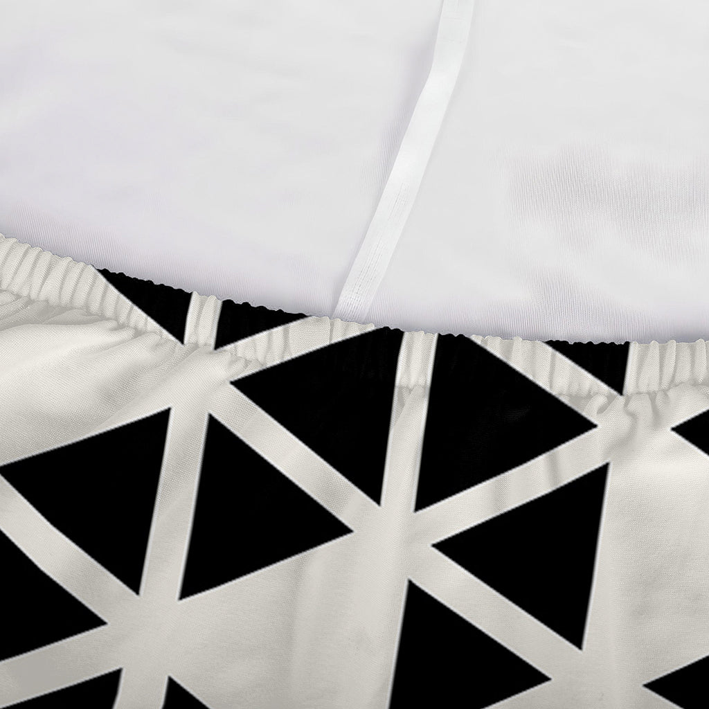 Black And White Geometric Pattern Print Sofa Cover