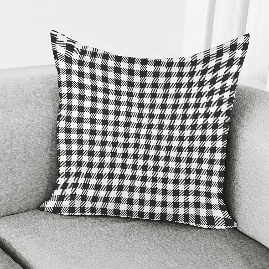 Black And White Gingham Pattern Print Pillow Cover