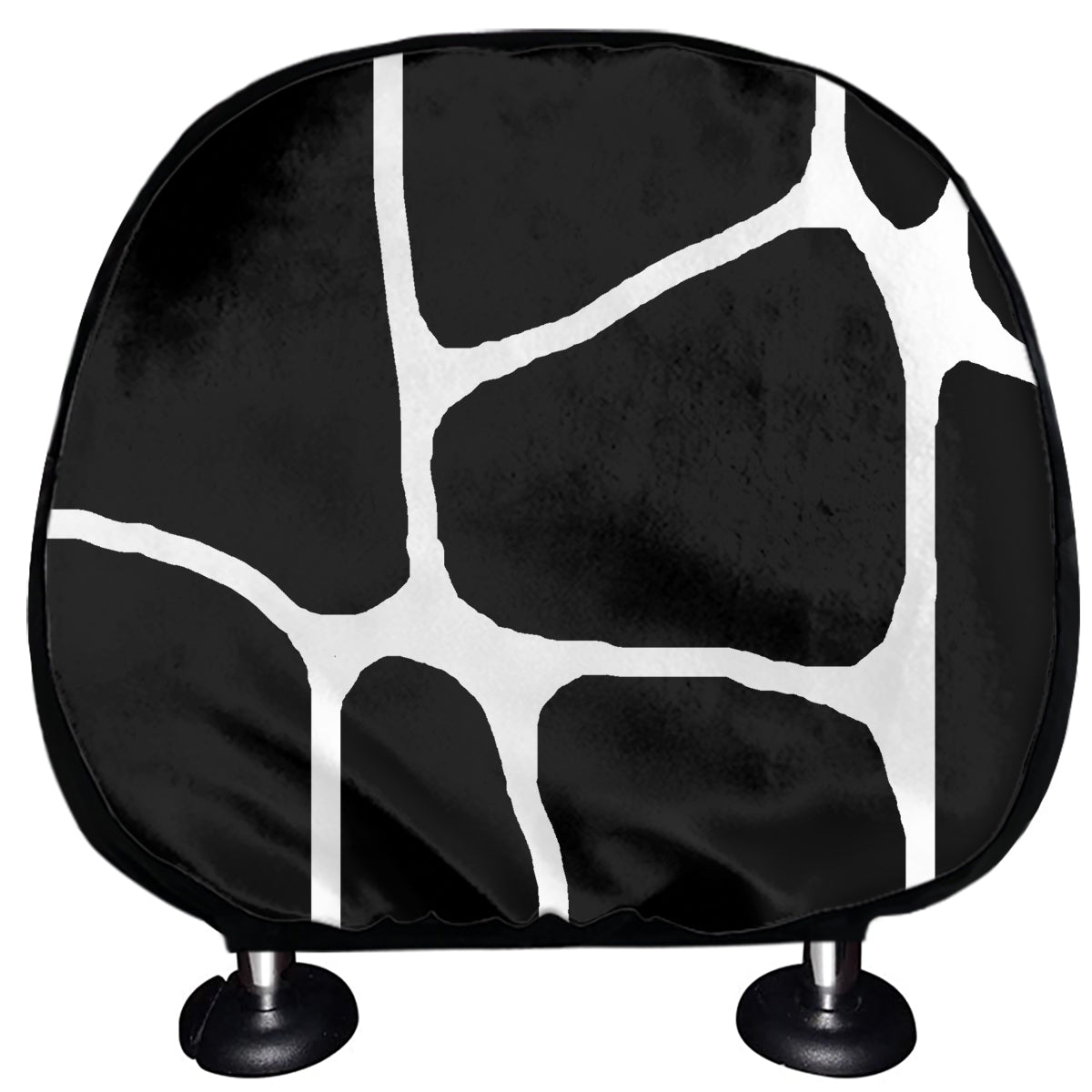 Black And White Giraffe Pattern Print Car Headrest Covers
