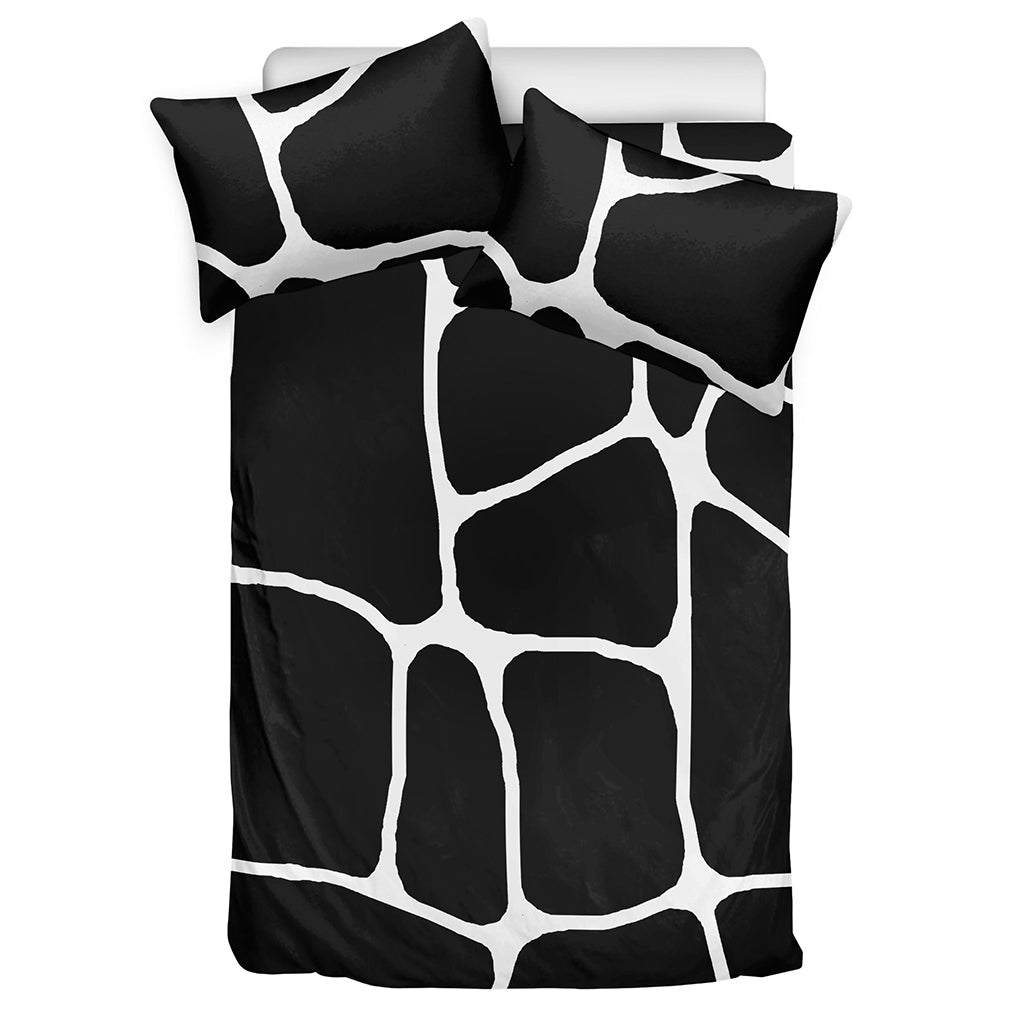 Black And White Giraffe Pattern Print Duvet Cover Bedding Set