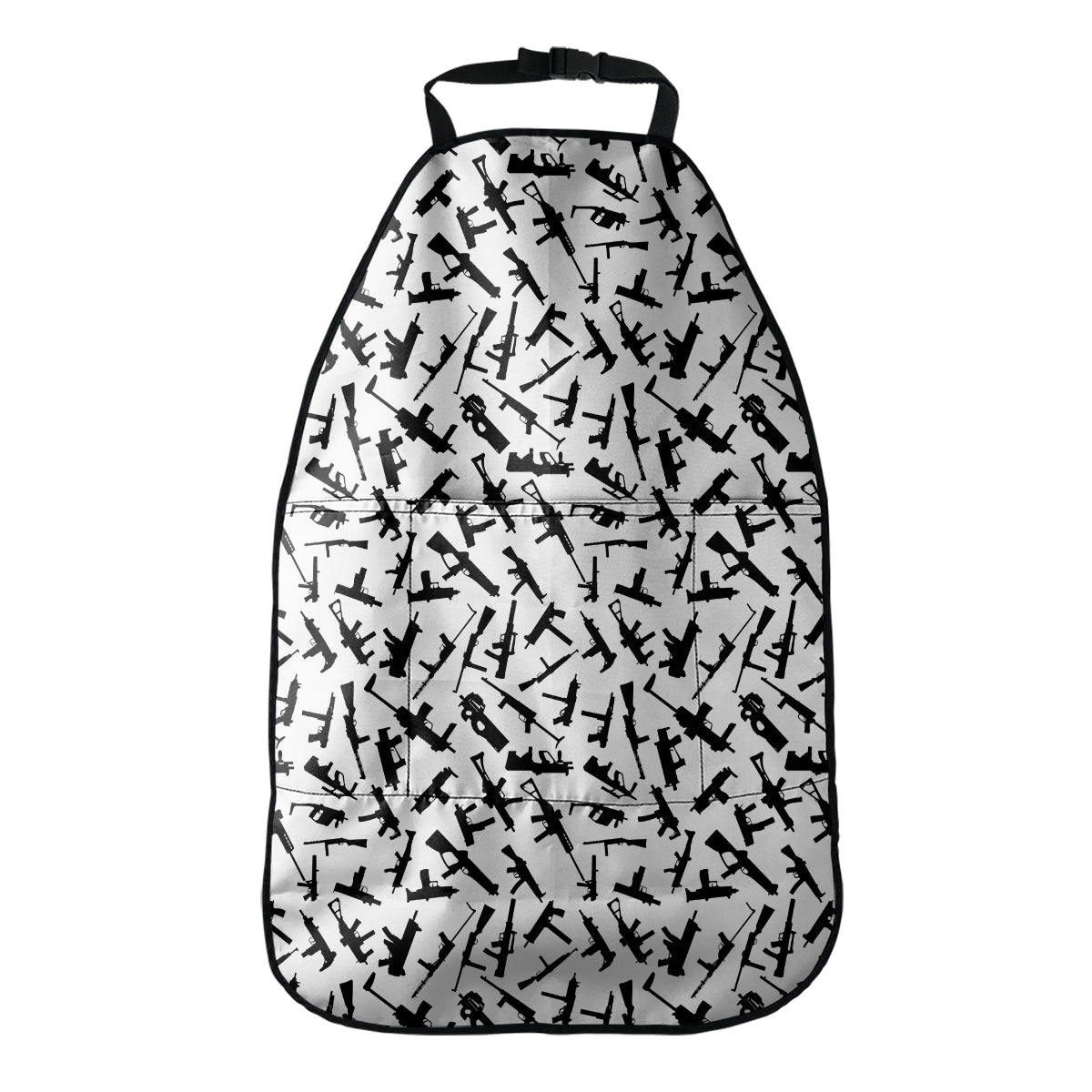Black And White Guns Pattern Print Car Seat Organizers