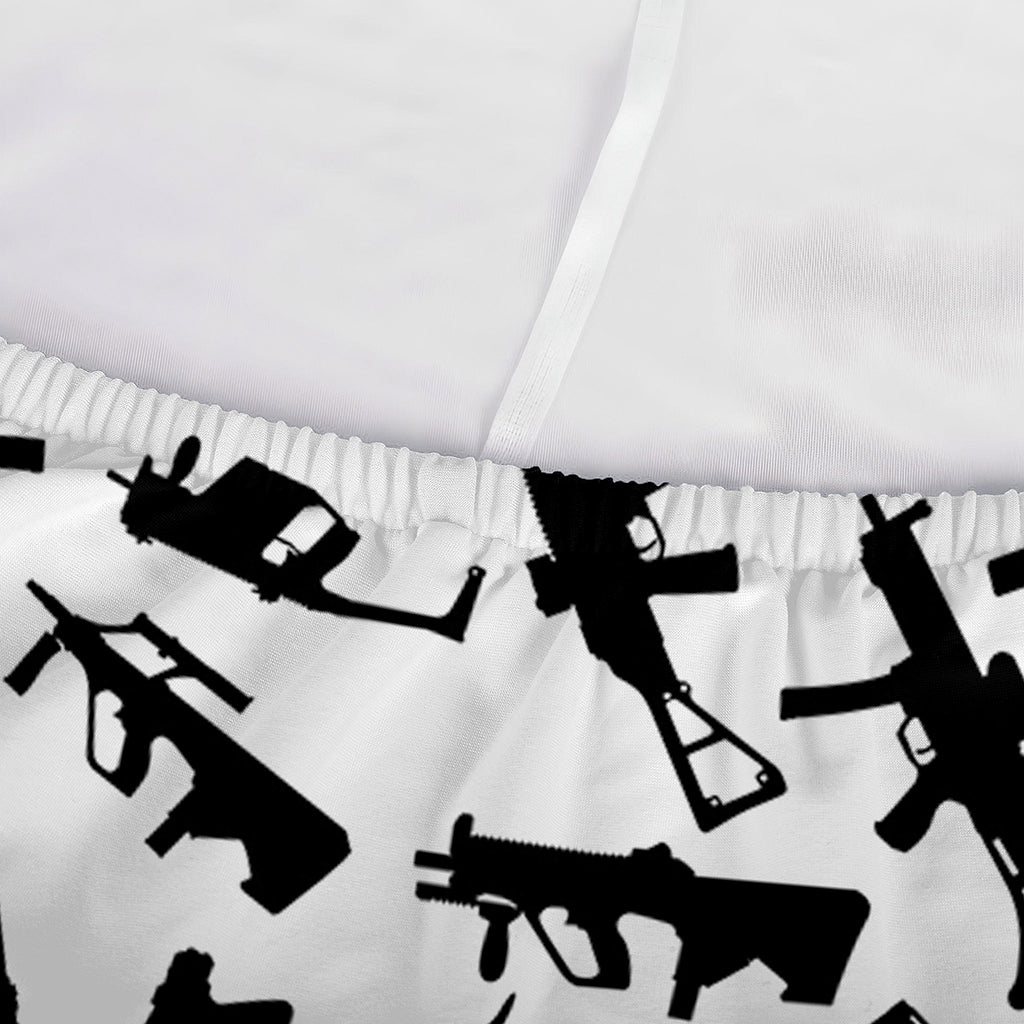 Black And White Guns Pattern Print Sofa Cover