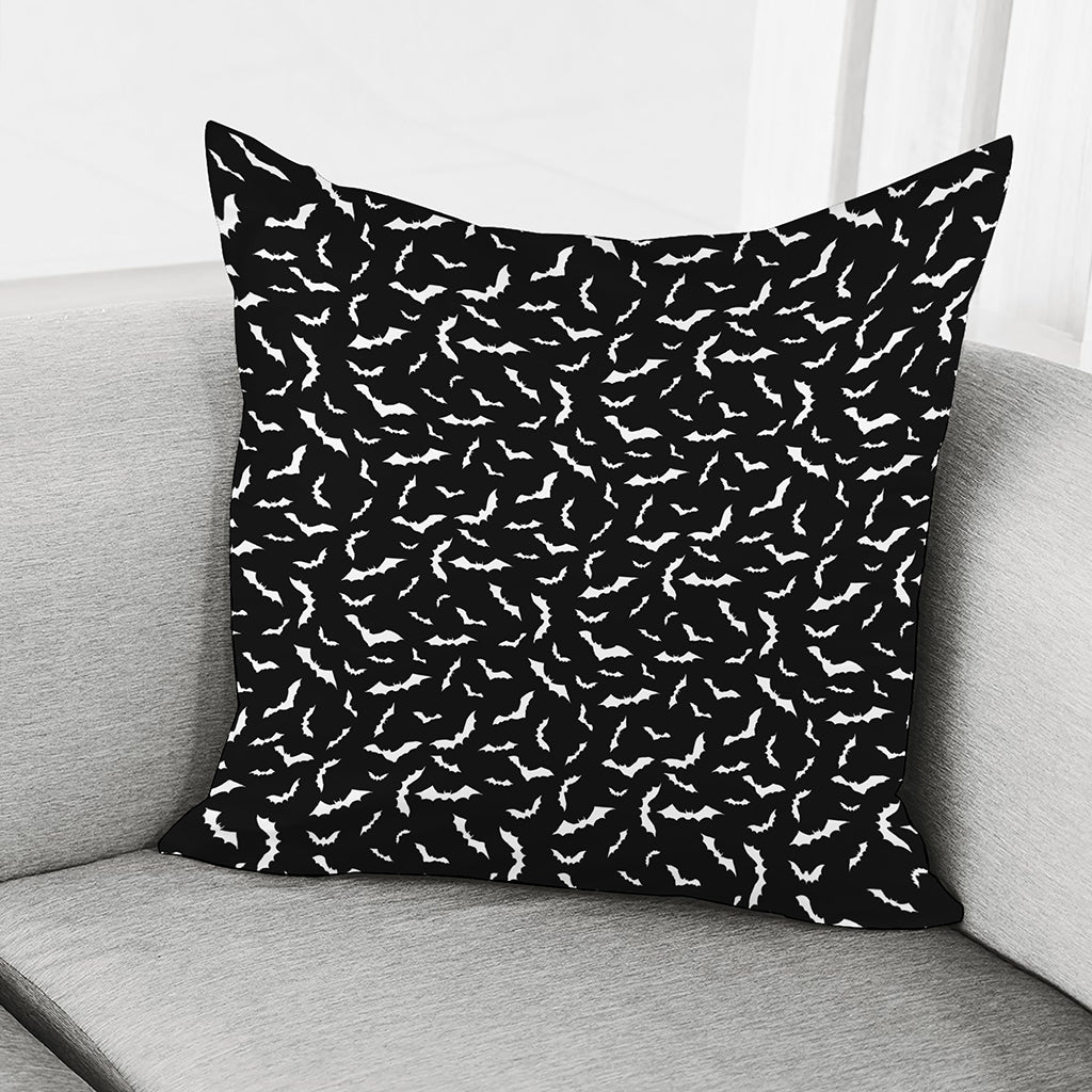 Black And White Halloween Bat Print Pillow Cover
