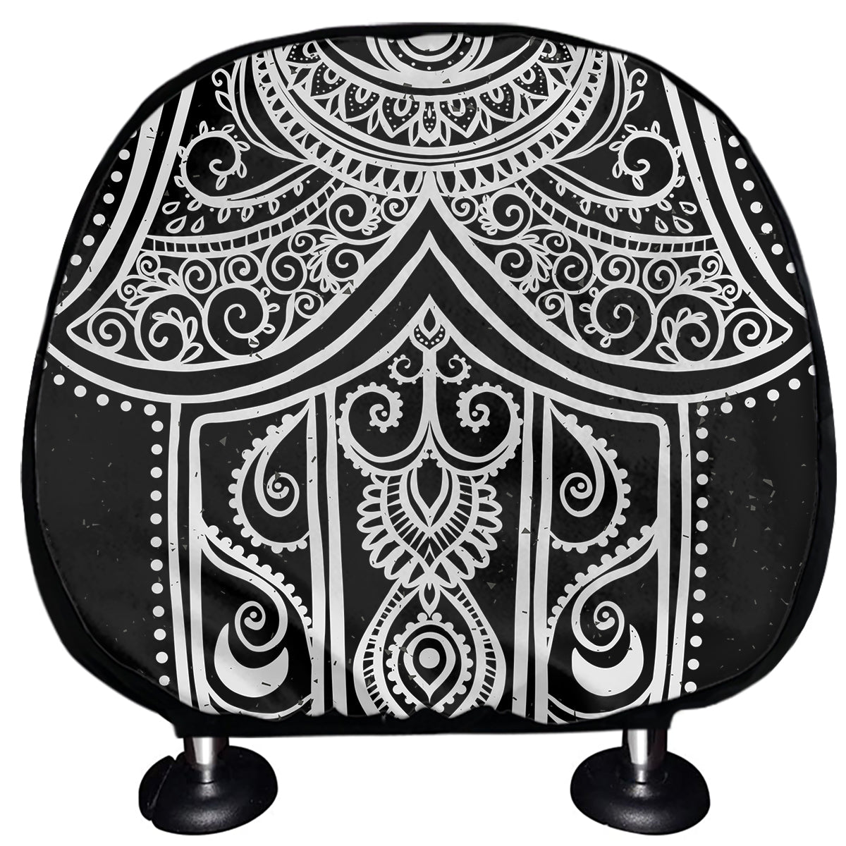 Black And White Hamsa Print Car Headrest Covers