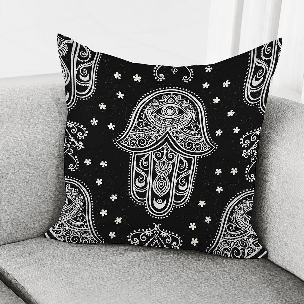 Black And White Hamsa Print Pillow Cover
