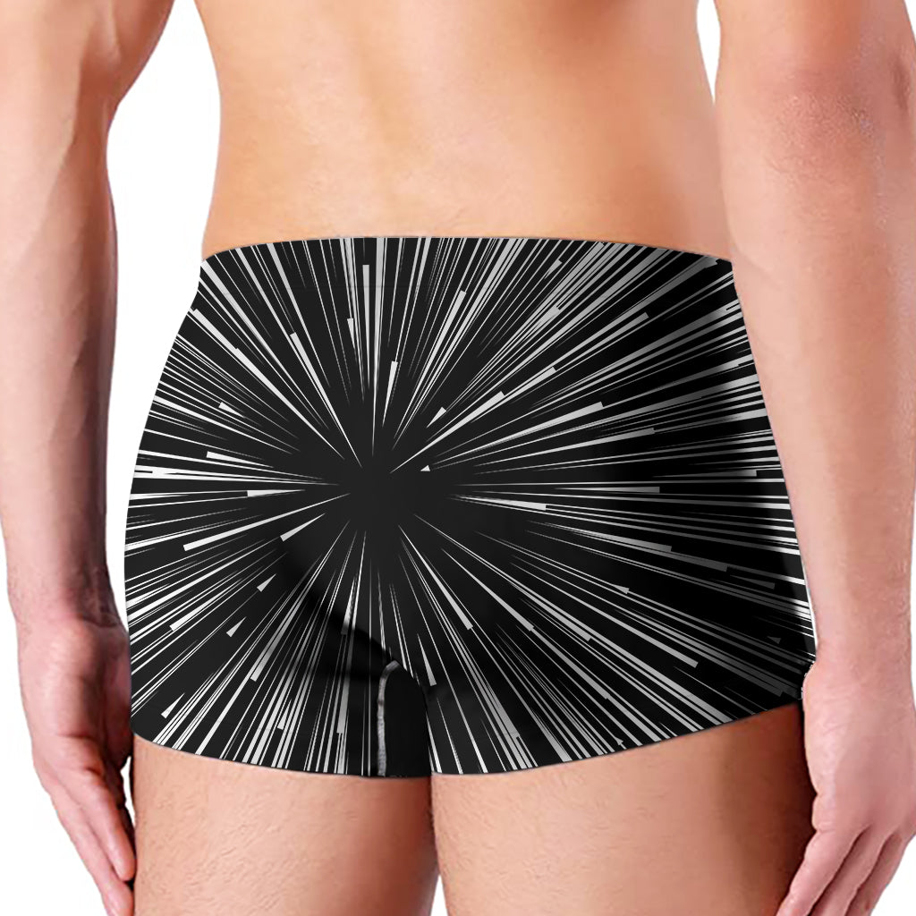 Black And White Hyperspace Print Men's Boxer Briefs