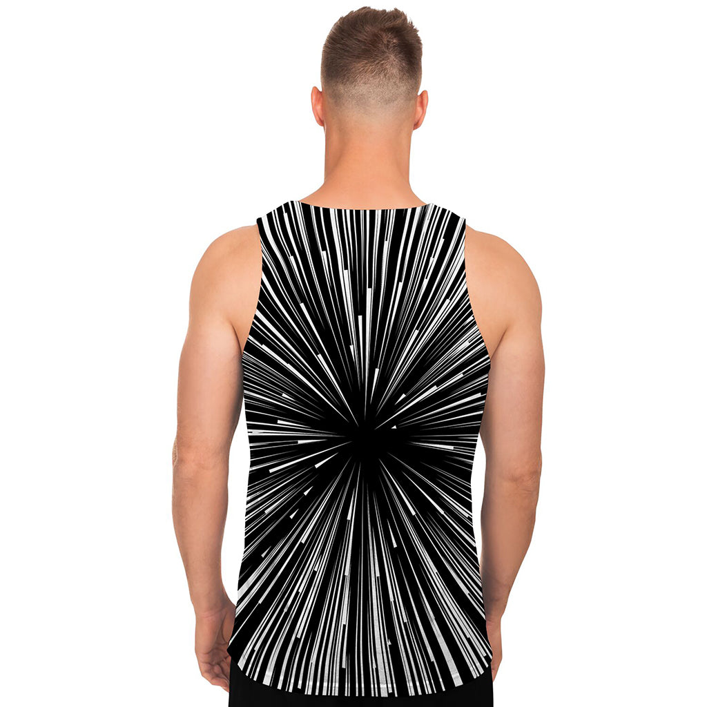 Black And White Hyperspace Print Men's Tank Top