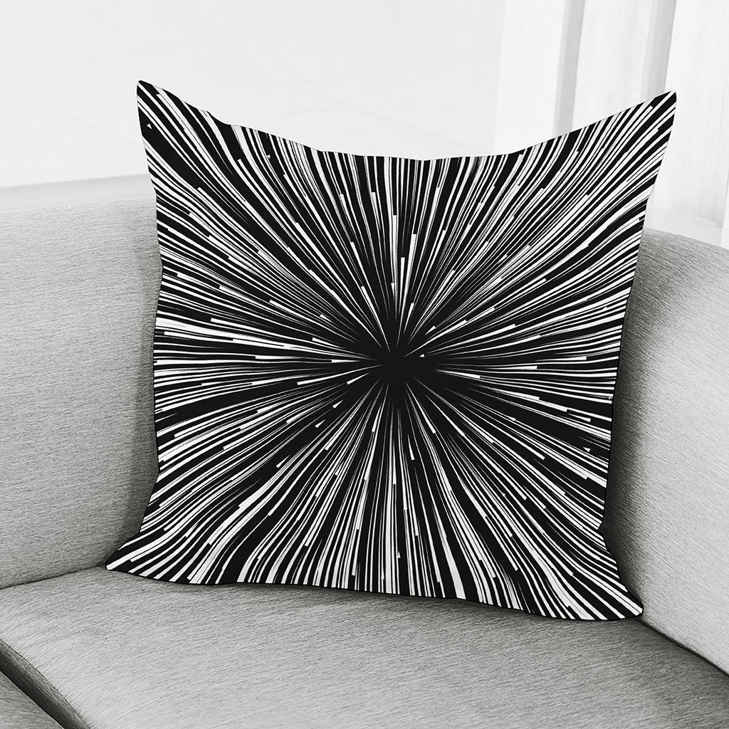 Black And White Hyperspace Print Pillow Cover