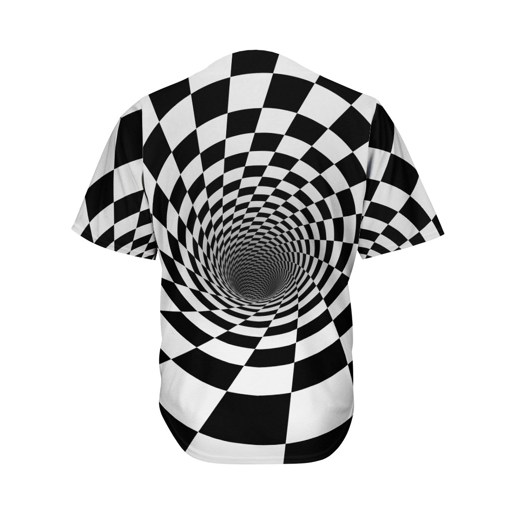 Black And White Hypnotic Illusion Print Men's Baseball Jersey