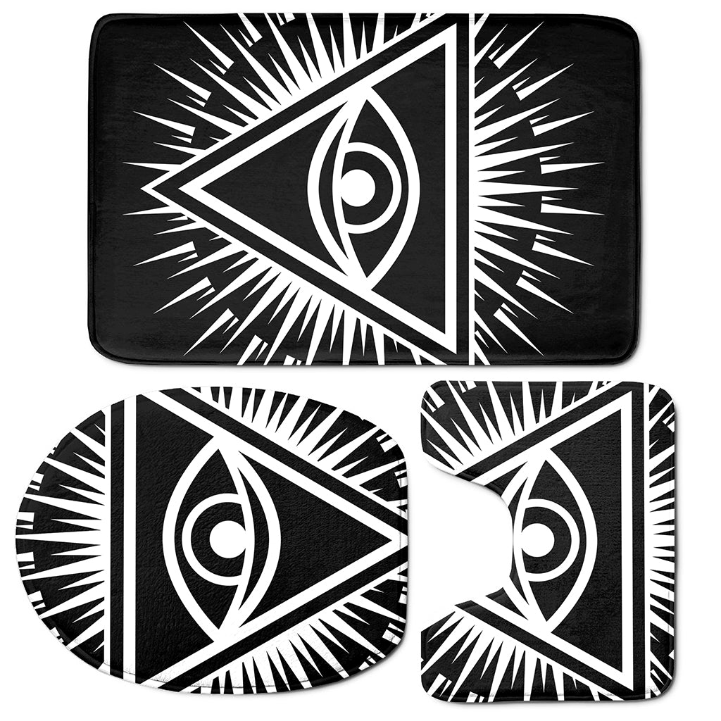 Black And White Illuminati Print 3 Piece Bath Mat Set