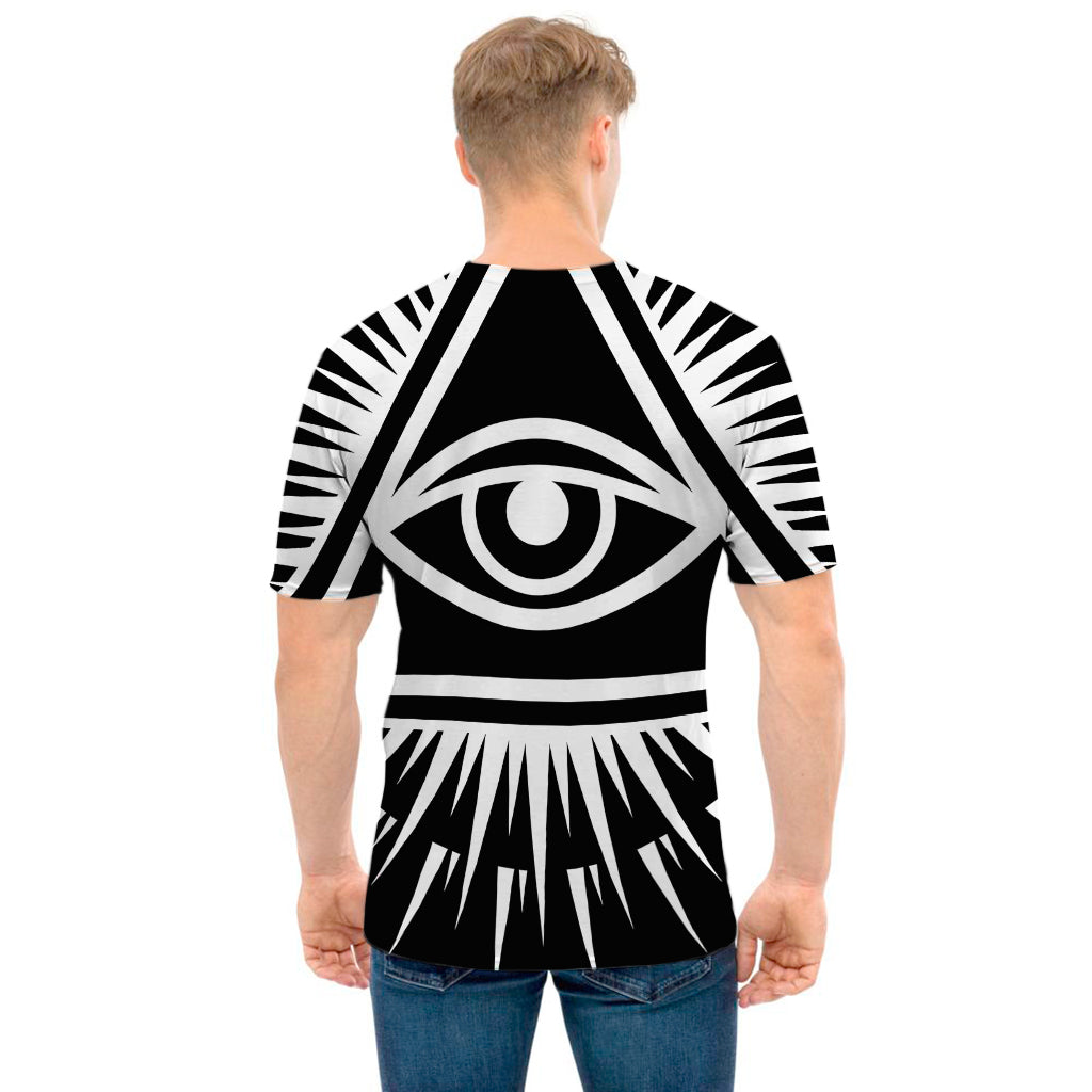 Black And White Illuminati Print Men's T-Shirt