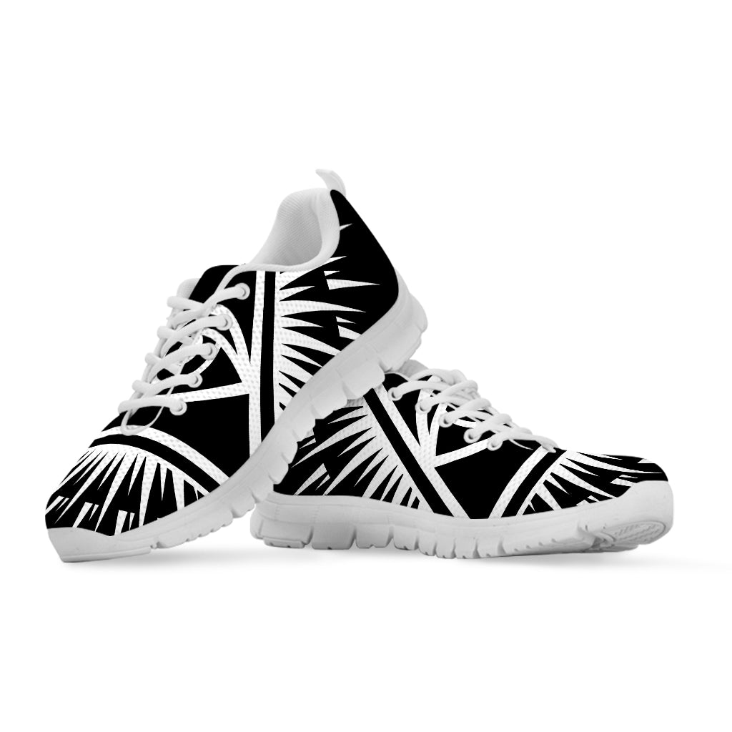 Black And White Illuminati Print White Sneakers