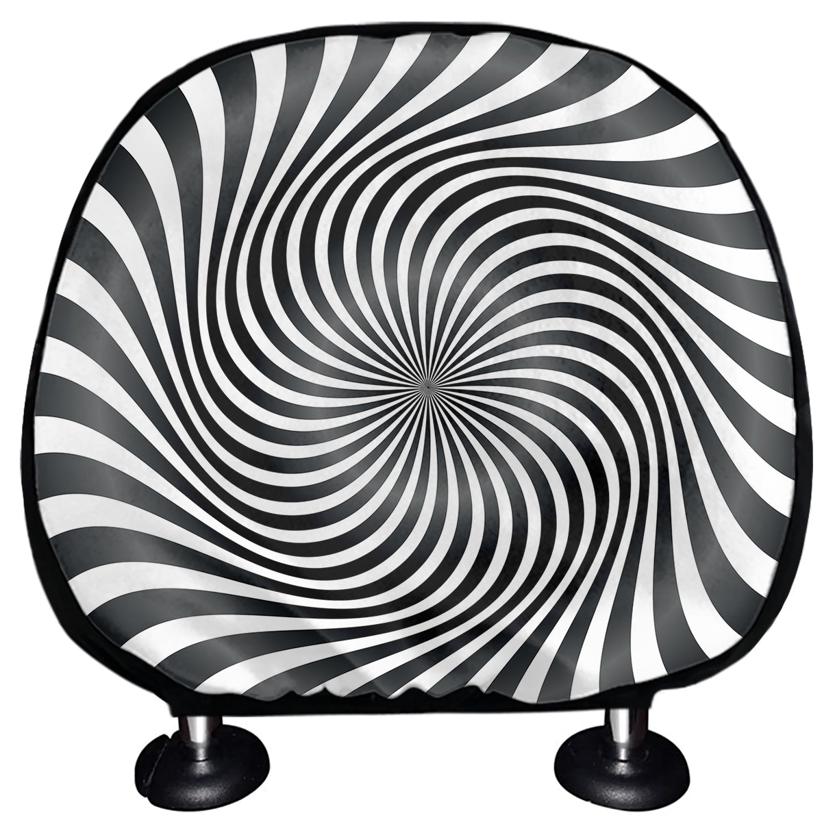 Black And White Illusory Motion Print Car Headrest Covers