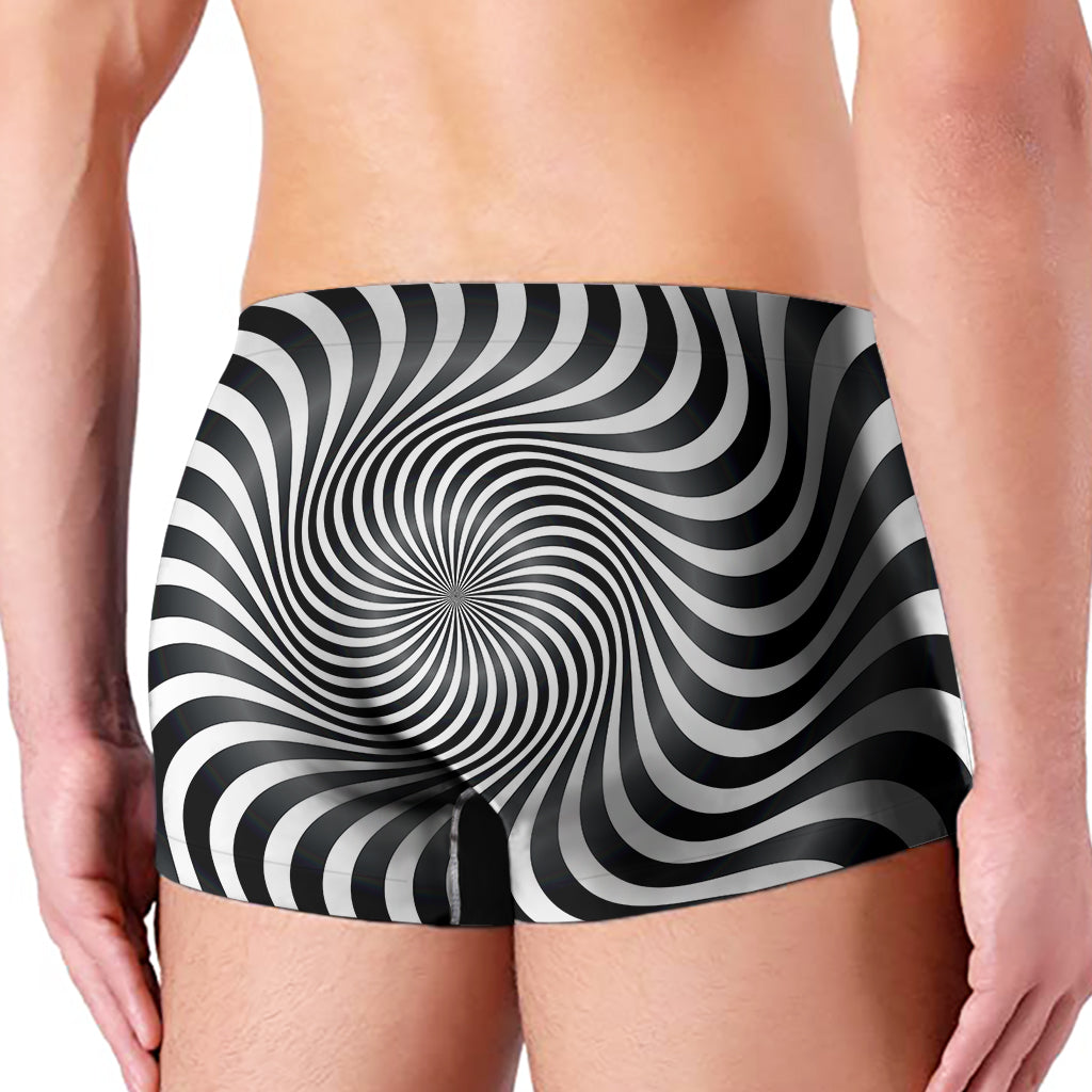 Black And White Illusory Motion Print Men's Boxer Briefs