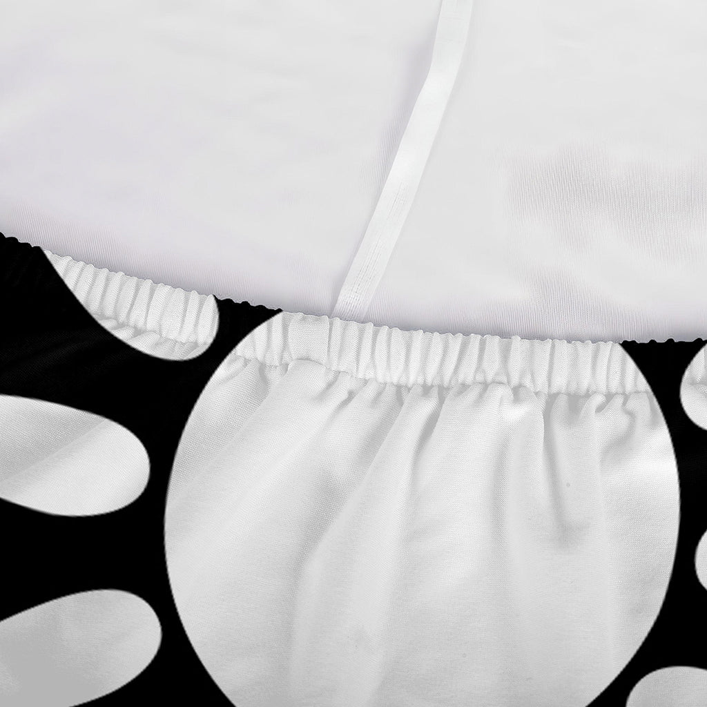 Black And White Japanese Yin Yang Print Sofa Cover