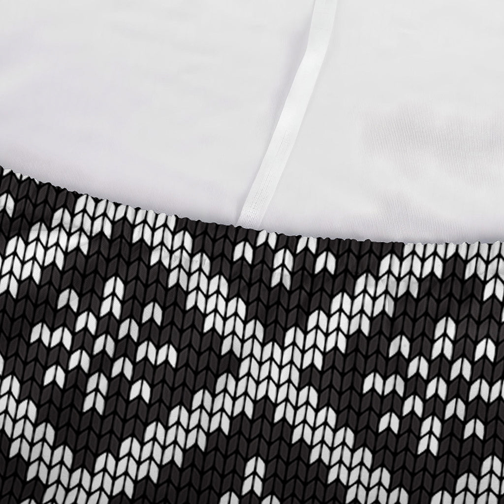 Black And White Knitted Pattern Print Sofa Cover