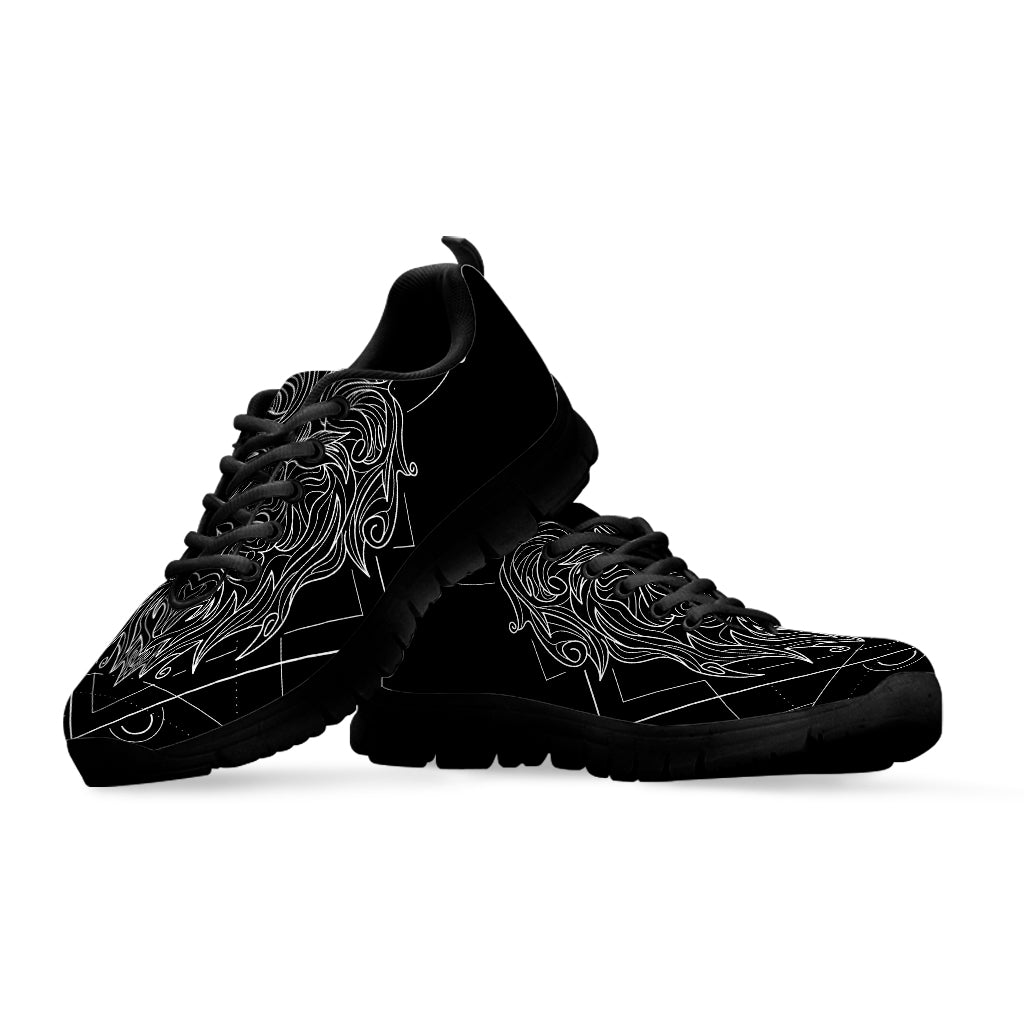 Black And White Leo Sign Print Black Sneakers