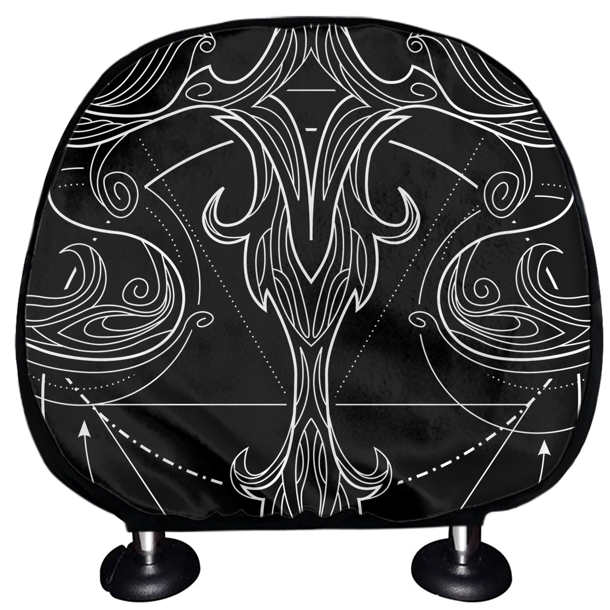 Black And White Libra Sign Print Car Headrest Covers