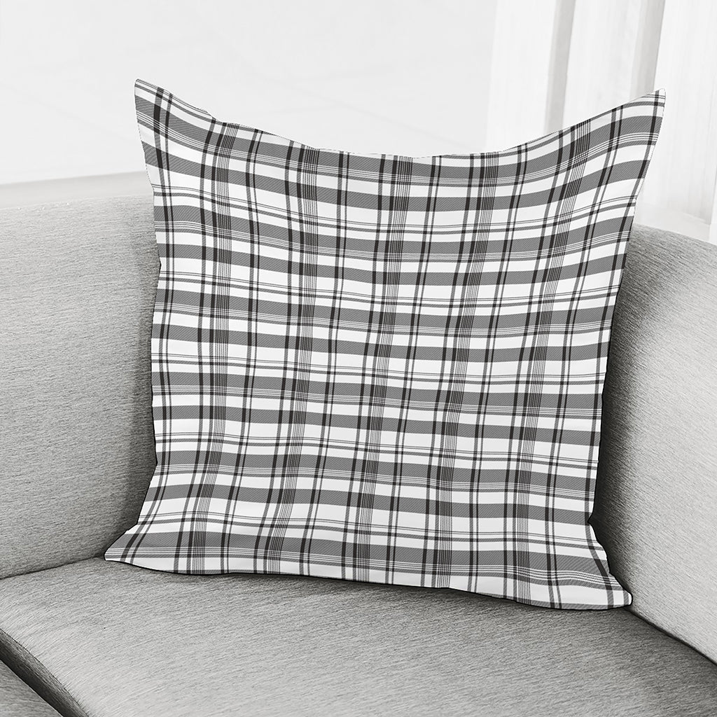 Black And White Madras Pattern Print Pillow Cover