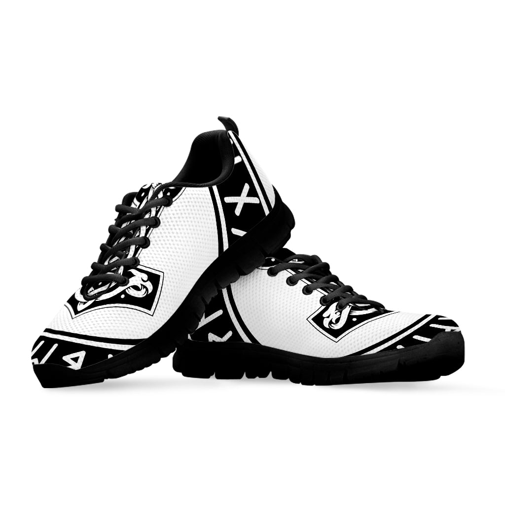 Black And White Mjolnir Print Black Sneakers