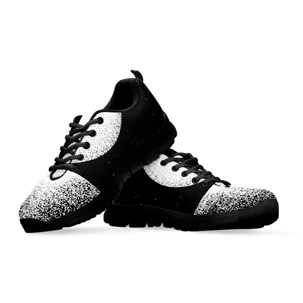 Black And White Moonlight Print Black Sneakers