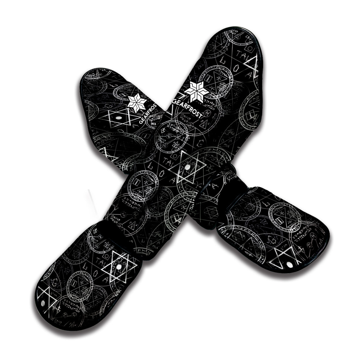 Black And White Mystic Witch Print Muay Thai Shin Guard