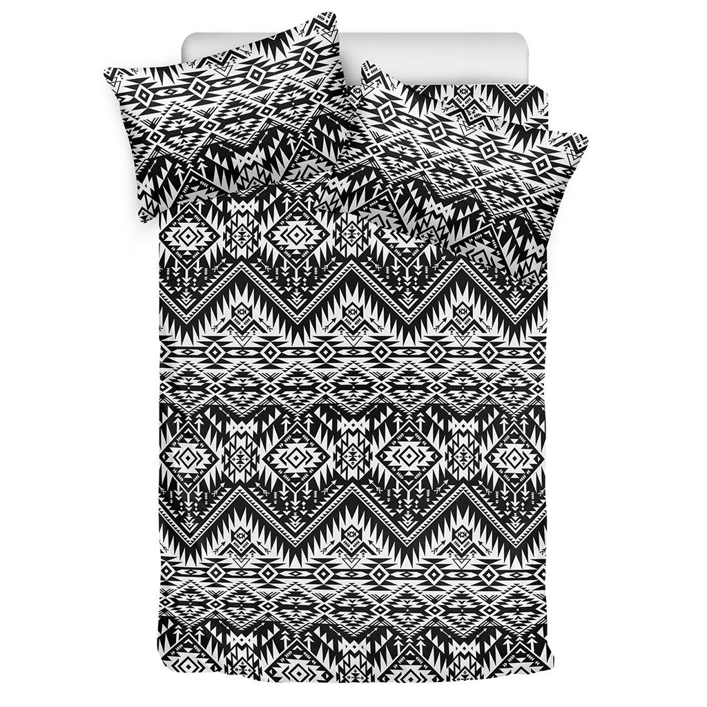 Black And White Navajo Print Duvet Cover Bedding Set