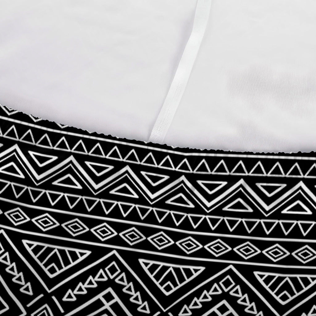 Black And White Navajo Tribal Print Sofa Cover