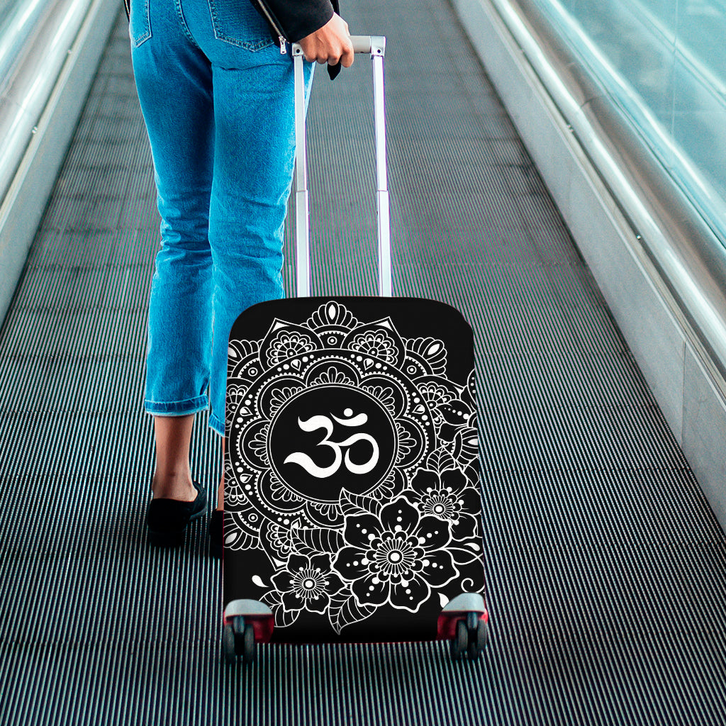 Black And White Om Print Luggage Cover