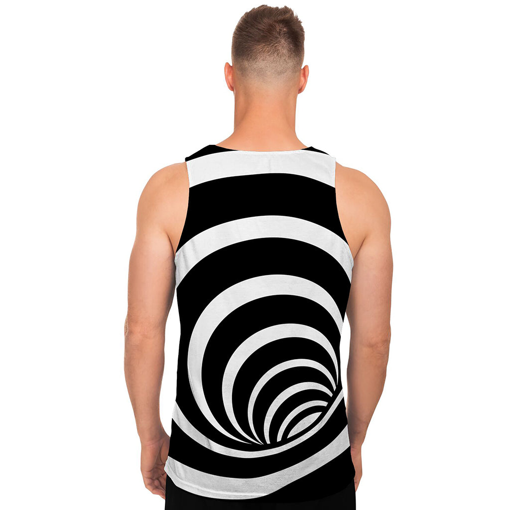 Black And White Optical Illusion Print Men's Tank Top