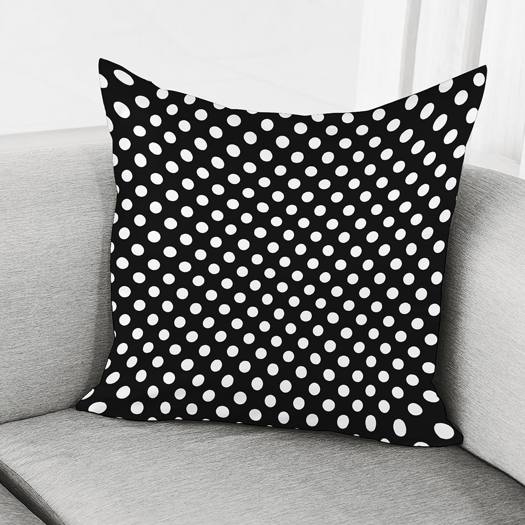 Black And White Polka Dot Pattern Print Pillow Cover