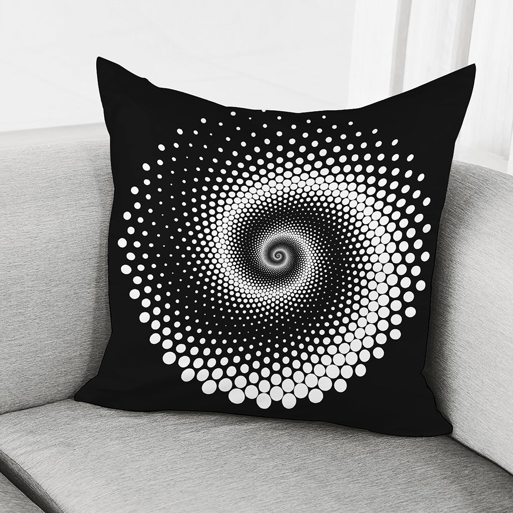 Black And White Spiral Dot Print Pillow Cover