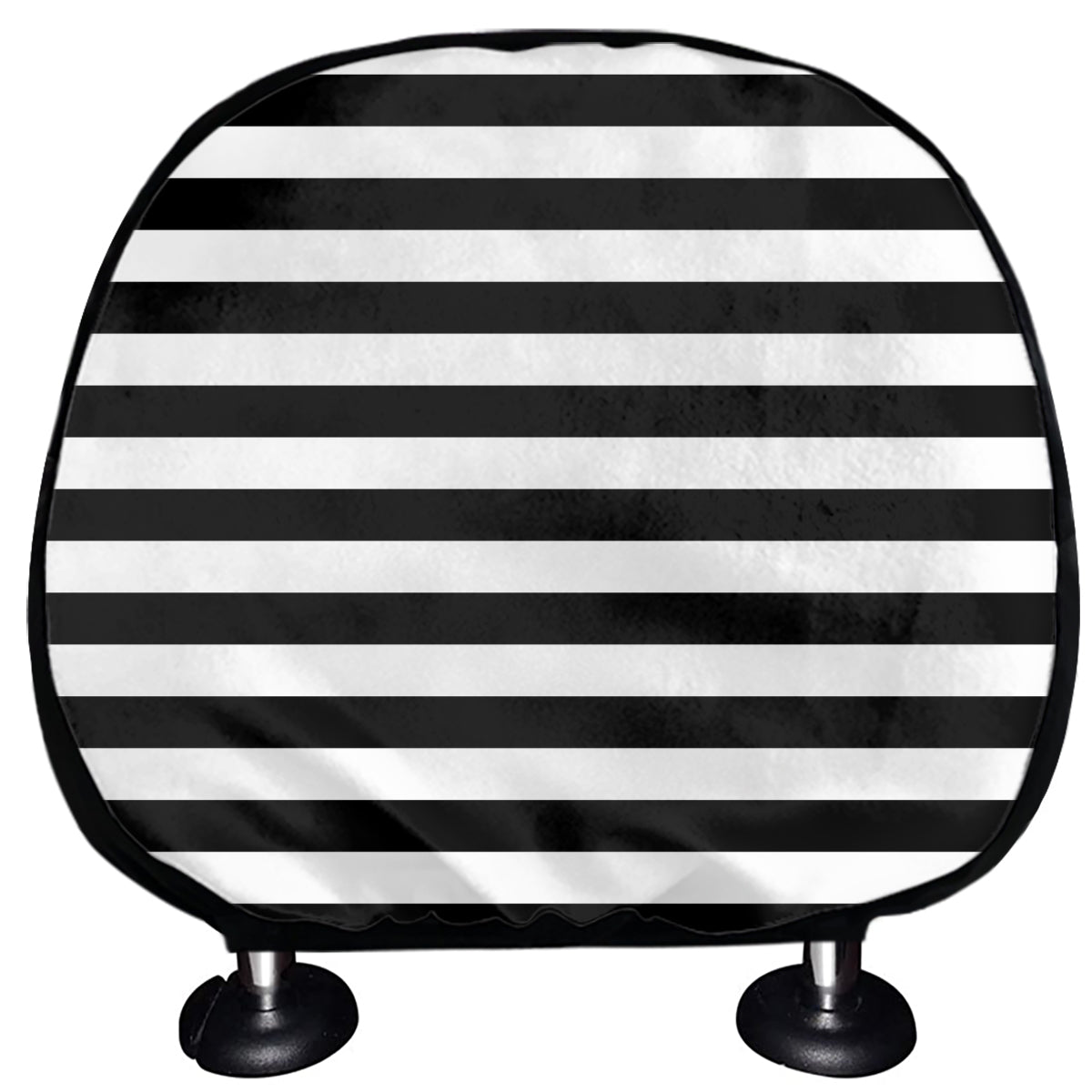 Black And White Striped Pattern Print Car Headrest Covers