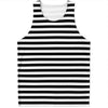 Black And White Striped Pattern Print Men's Tank Top