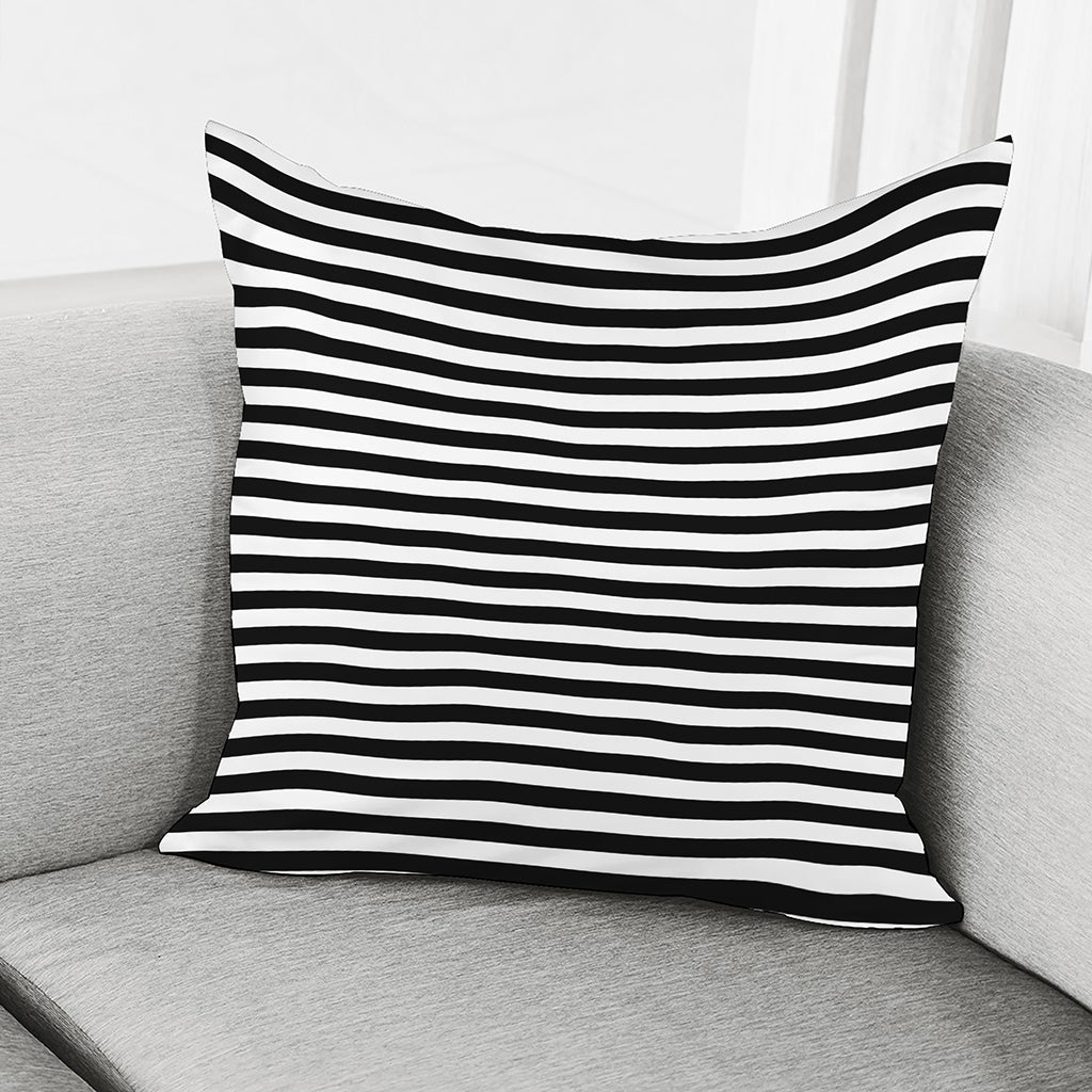 Black And White Striped Pattern Print Pillow Cover