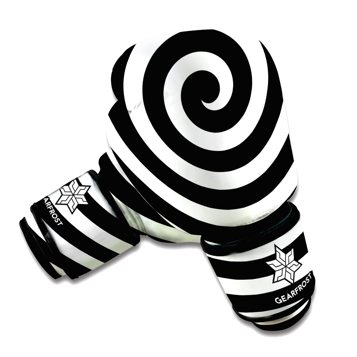 Black And White Swirl Illusion Print Boxing Gloves