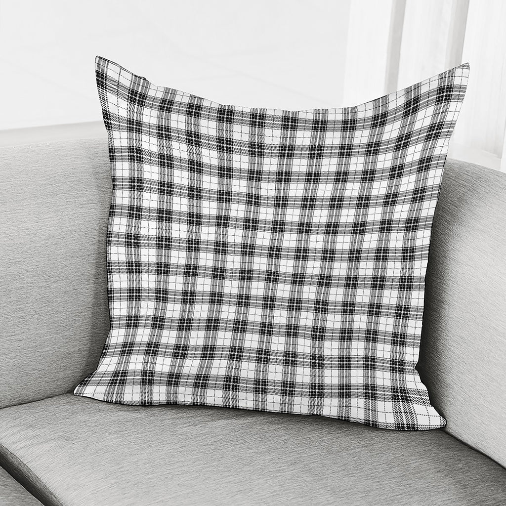 Black And White Tartan Pattern Print Pillow Cover