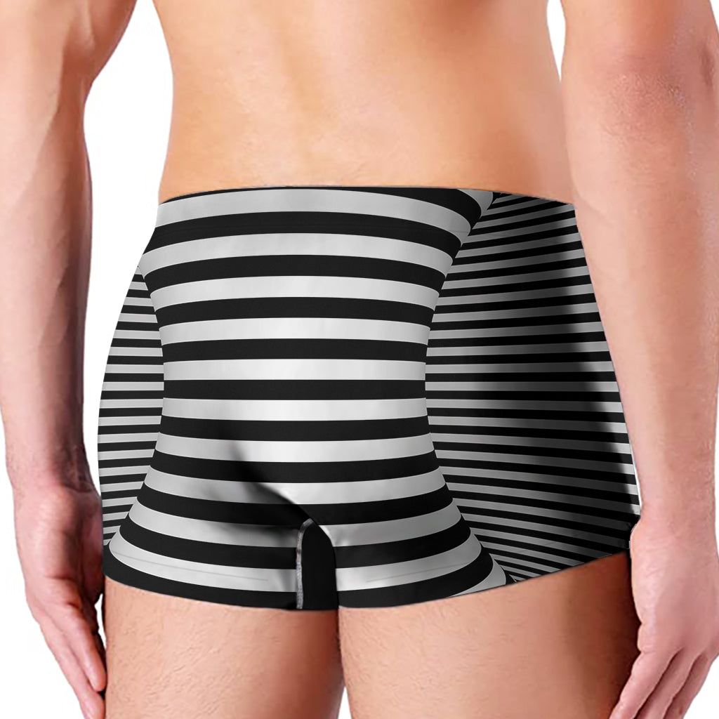 Black And White Torus Illusion Print Men's Boxer Briefs