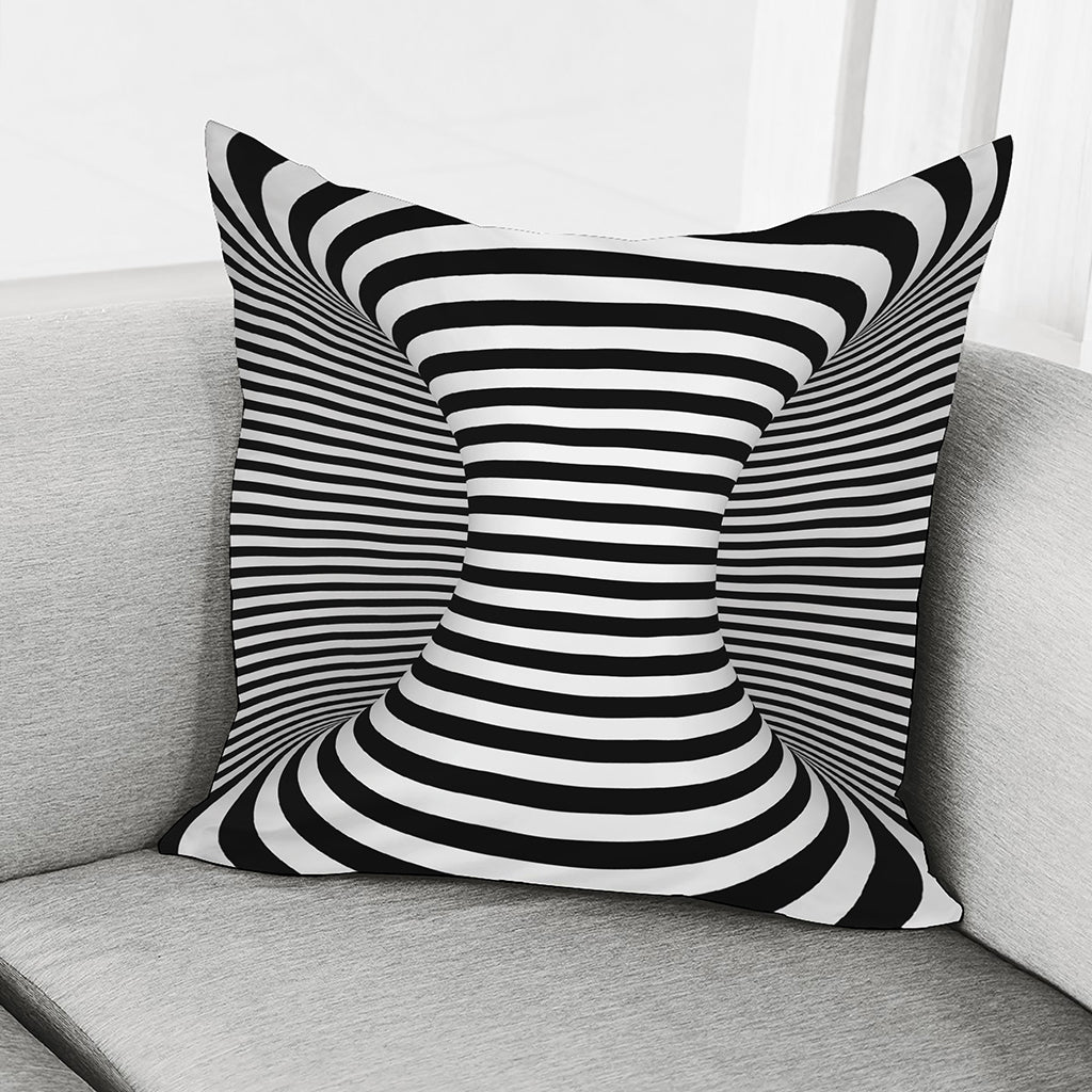Black And White Torus Illusion Print Pillow Cover