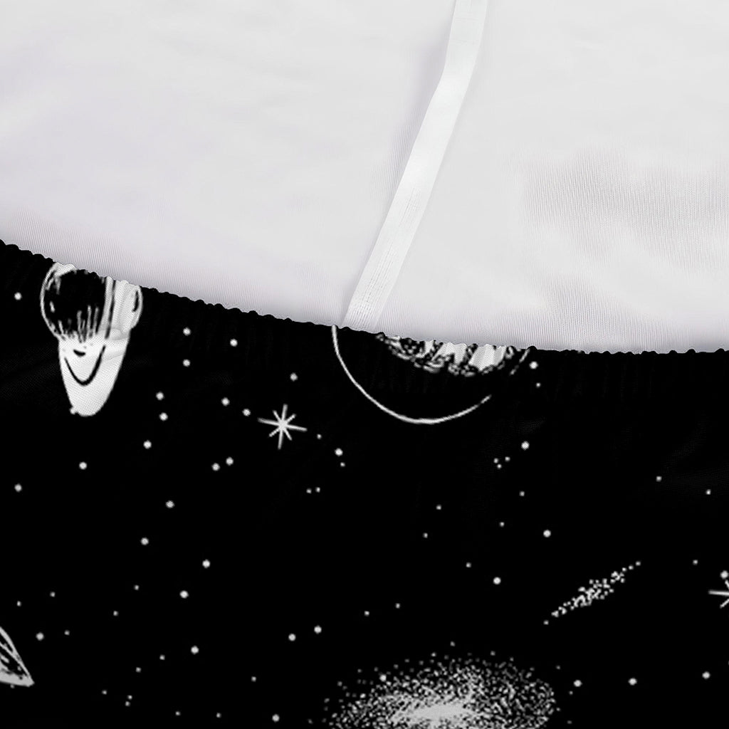 Black And White UFO Pattern Print Sofa Cover