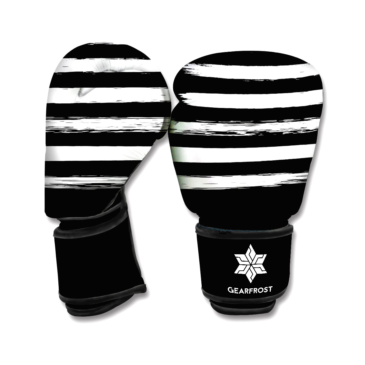 Black And White USA Flag Print Boxing Gloves
