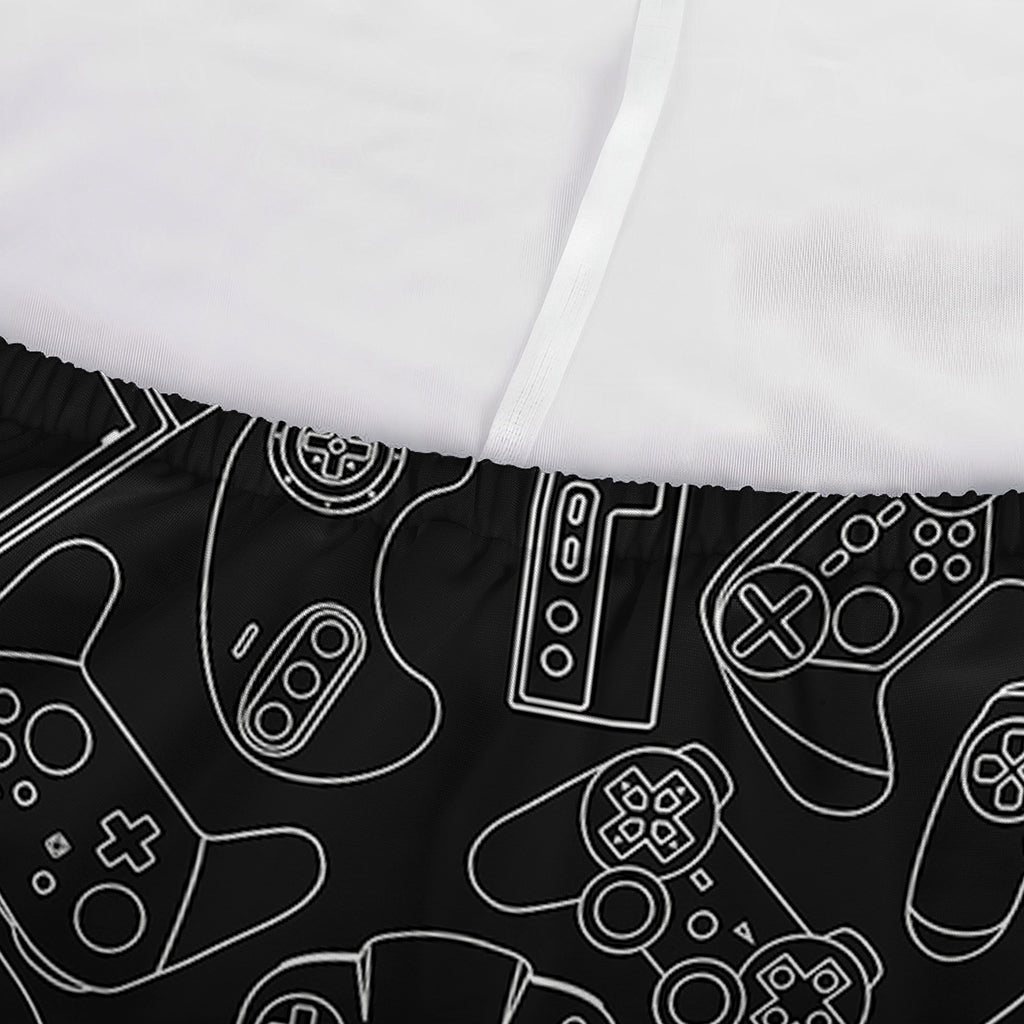 Black And White Video Game Pattern Print Sofa Cover