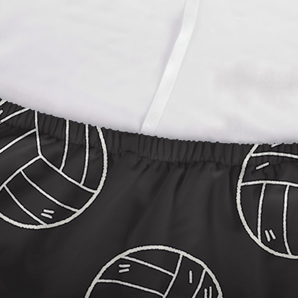 Black And White Volleyball Pattern Print Sofa Cover